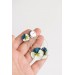 Light Blue Clip-on Pansy Flowers Stainless Steel Earrings Handmade Polymer clay Stainless steel Statement Earrings Gift for her