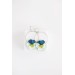 Light Blue Clip-on Pansy Flowers Stainless Steel Earrings Handmade Polymer clay Stainless steel Statement Earrings Gift for her