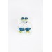 Light Blue Clip-on Pansy Flowers Stainless Steel Earrings Handmade Polymer clay Stainless steel Statement Earrings Gift for her