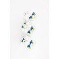 Light Blue Clip-on Pansy Flowers Stainless Steel Earrings Handmade Polymer clay Stainless steel Statement Earrings Gift for her