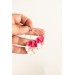 Pink White Clip-on Stainless Steel Earrings Handmade Polymer clay Stainless steel Statement Earrings Gift for her