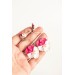 Pink White Clip-on Stainless Steel Earrings Handmade Polymer clay Stainless steel Statement Earrings Gift for her