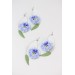 Blue Pansy Dangle Earring