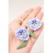 Blue Pansy Dangle Earring