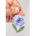 Blue Pansy Dangle Earring