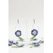 Deep Blue Pansy Dangle Earrings