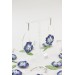 Deep Blue Pansy Dangle Earrings