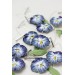 Deep Blue Pansy Dangle Earrings