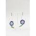 Deep Blue Pansy Dangle Earrings