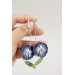 Deep Blue Pansy Dangle Earrings