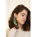 Green Leafs Statement cuff earrings