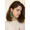 Green Leafs Statement cuff earrings
