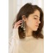 Chic Flower Bud Ear Cuffs: Stylish Non-Pierced Earrings with Delicate Blossoms and Green Leaves