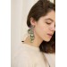 Chic Flower Bud Ear Cuffs: Stylish Non-Pierced Earrings with Delicate Blossoms and Green Leaves