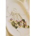 Chic Flower Bud Ear Cuffs: Stylish Non-Pierced Earrings with Delicate Blossoms and Green Leaves