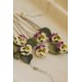 Chic Flower Bud Ear Cuffs: Stylish Non-Pierced Earrings with Delicate Blossoms and Green Leaves