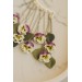 Chic Flower Bud Ear Cuffs: Stylish Non-Pierced Earrings with Delicate Blossoms and Green Leaves