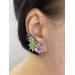 Succulent Echeveria Cuff earrings Green Pink Succulents dangle earrings, unique floral jewelry, design from EtenIren