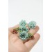 Flowers Boquet Cuff earrings Blue Green Beige floral stud earrings, unique floral jewelry, design from EtenIren