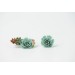 Flowers Boquet Cuff earrings Blue Green Beige floral stud earrings, unique floral jewelry, design from EtenIren