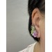 Succulent Echeveria Cuff earrings Green Pink Succulents dangle earrings, unique floral jewelry, design from EtenIren