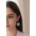 Blue Succulent Flower hoop earrings from polymer clay, 100% handmade