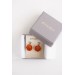 Orange Red Gold Brown Drop Earrings Ranunculus Dangle Rose Earrings