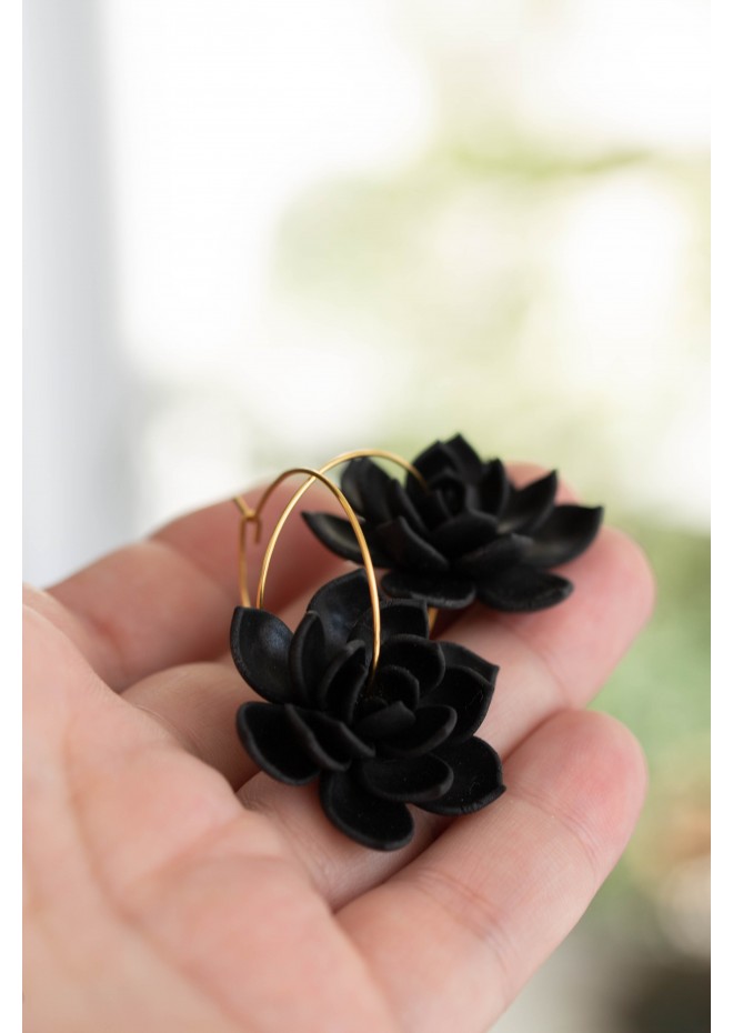 Flower Print Polymer Clay Earrings (wine/brown 3) – Doris Creations &  Inspirations