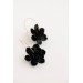 Black Succulent Flower hoop earrings from polymer clay, 100% handmade