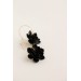 Black Succulent Flower hoop earrings from polymer clay, 100% handmade