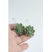 Green Polymer clay Dangle Earrings with Succulents Flower Statement plant earrings Unique flowers floral earrings Super light-weight, modern style