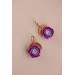 Purple Ranunculus Dangle Rose Earrings, Rose Earrings, Dangle Earrings, Garden Wedding Party Gift for Bridesmaids, Birthday Gift