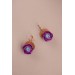 Purple Ranunculus Dangle Rose Earrings, Rose Earrings, Dangle Earrings, Garden Wedding Party Gift for Bridesmaids, Birthday Gift
