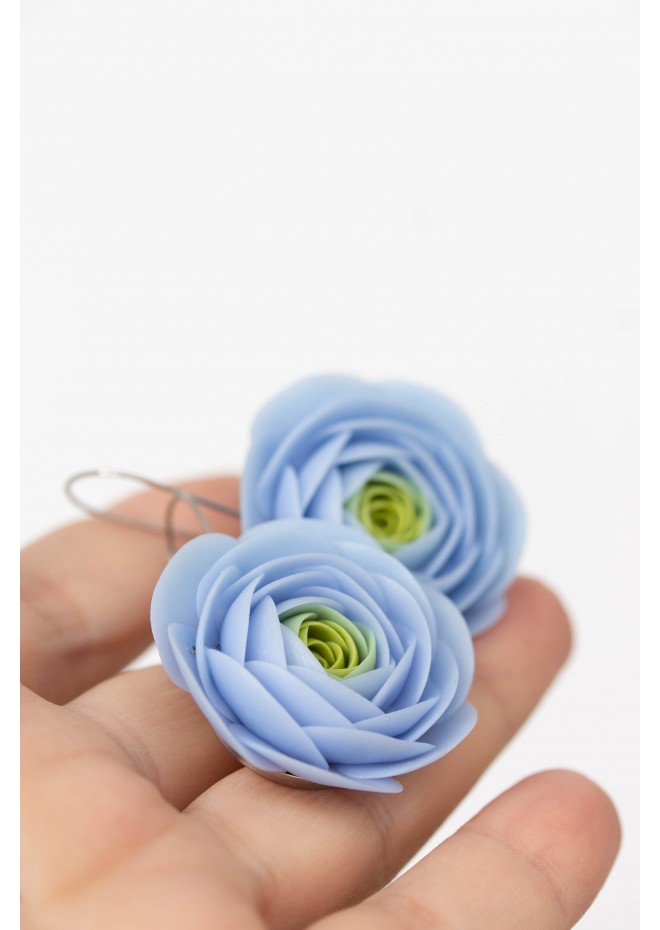 Ranunculus Dangle Rose Earrings, Rose Earrings, Dangle Earrings, Garden Wedding Party Gift for Bridesmaids, Birthday Gift