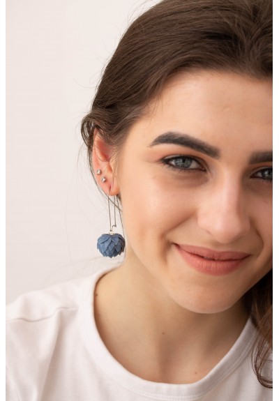 Blue Artichoke Drop Earrings