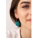 Teal Artichoke Hoop Earrings