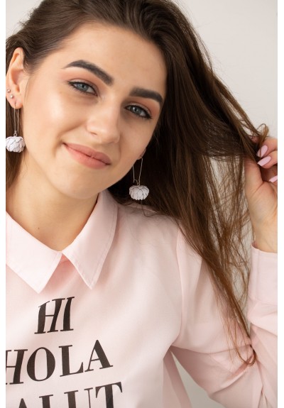 White Artichoke Drop Earrings