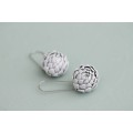 White Artichoke Drop Earrings