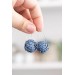 Blue Artichoke Hoop Earrings