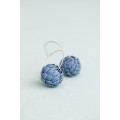 Blue Artichoke Hoop Earrings