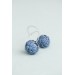 Blue Artichoke Hoop Earrings