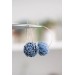 Blue Artichoke Hoop Earrings