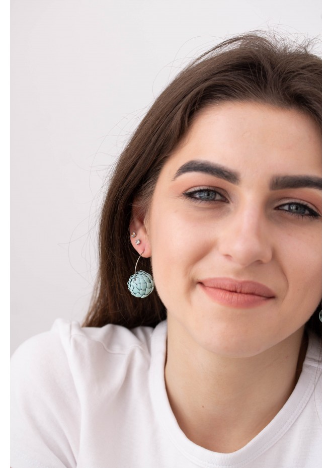 Mint  Artichoke Hoop Earrings