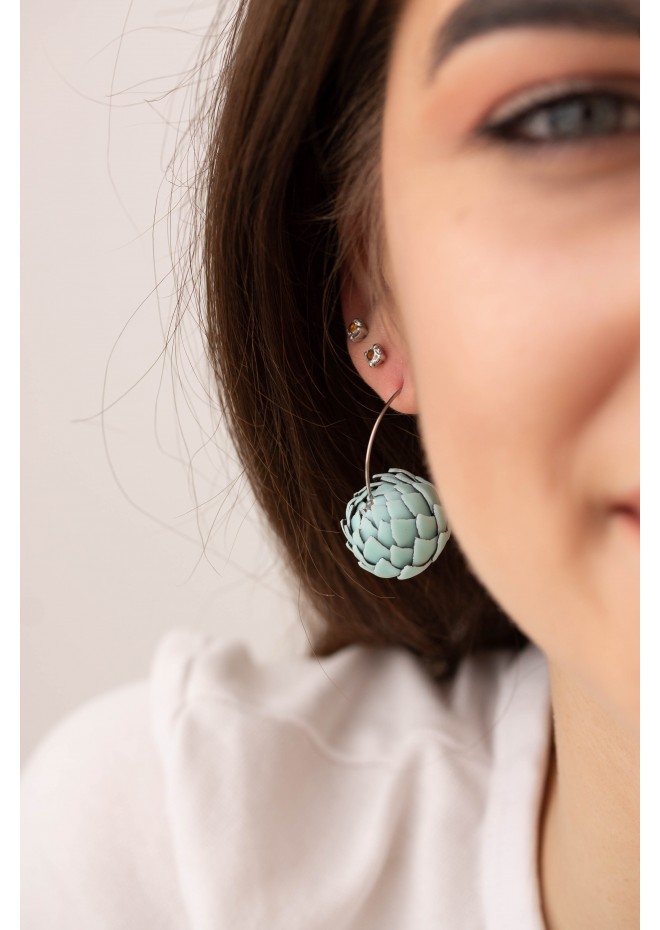 Mint  Artichoke Hoop Earrings