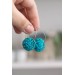 Teal Artichoke Hoop Earrings