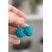 Teal Artichoke Hoop Earrings