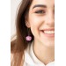 Pink Artichoke Drop Earrings