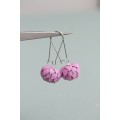 Pink Artichoke Drop Earrings