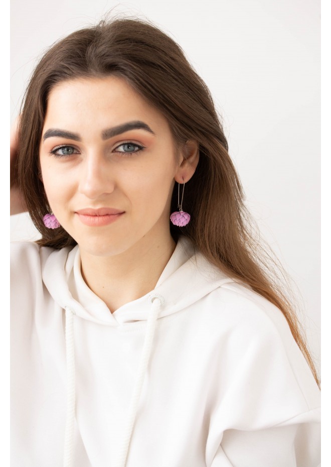 Pink Artichoke Drop Earrings