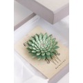 Green Gold Succulent hair Comb